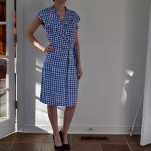 Rare Diane Von Furstenberg Mindy Blue Wrap 100% Silk Dress